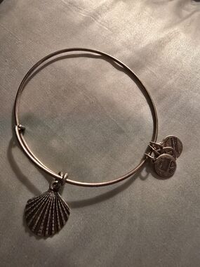 Alex and Ani Silver Shell Charm Bangle Bracelet